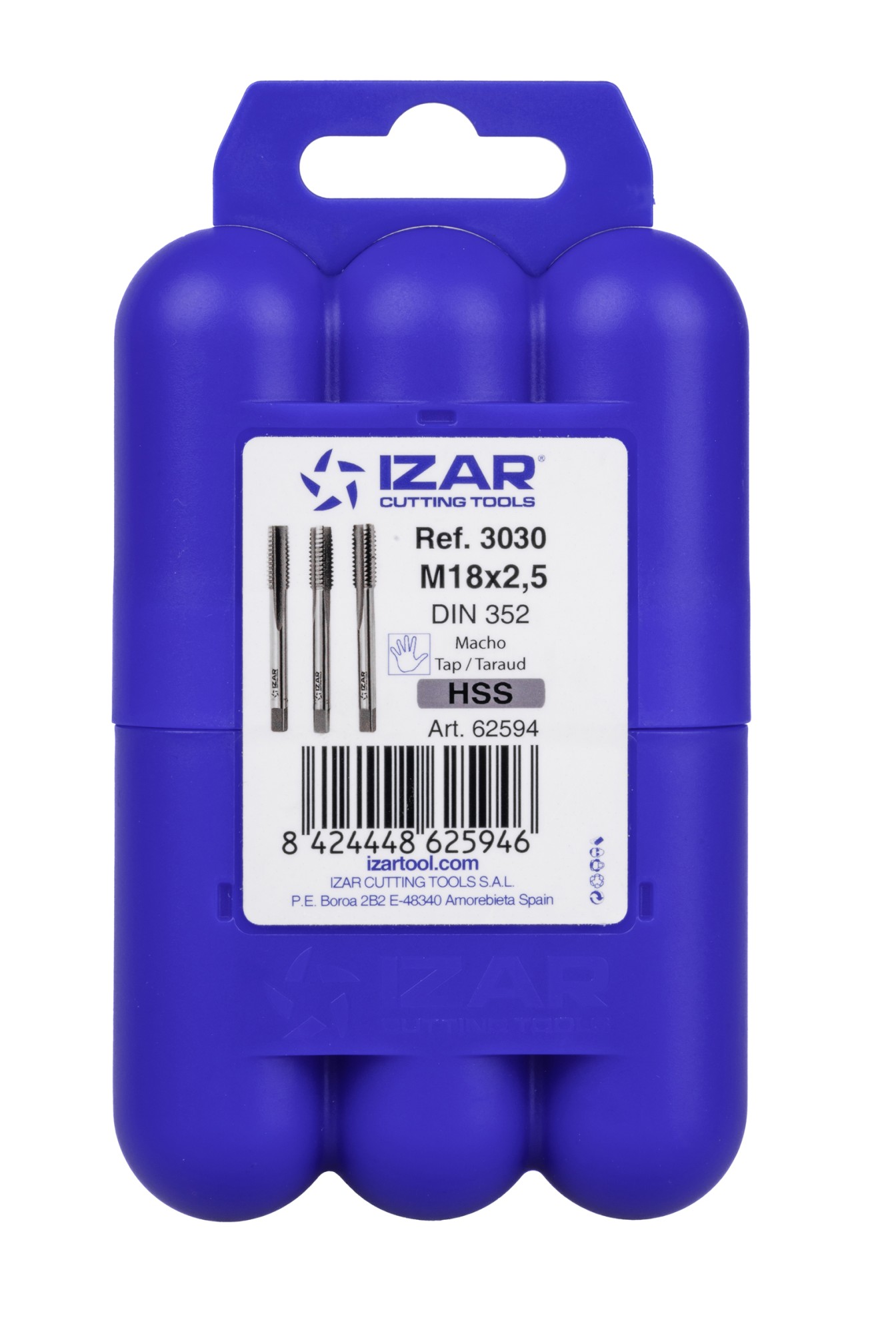 JUEGO 3-MACHOS MANO HSS DIN352 (M) - 3030 - 02,00X0,40