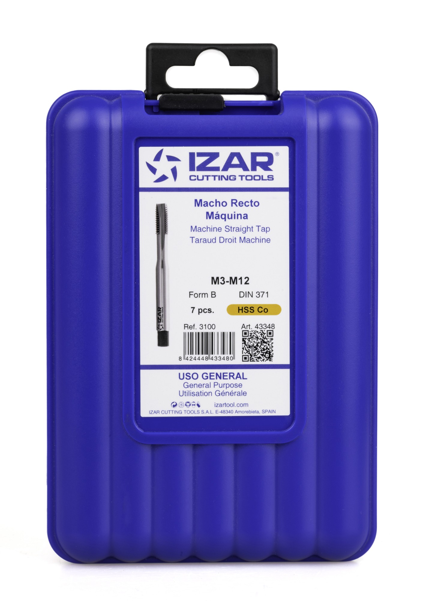 MACHO MAQUINA RECTO HSS Co DIN371 (M) GUN - 3100 - SET