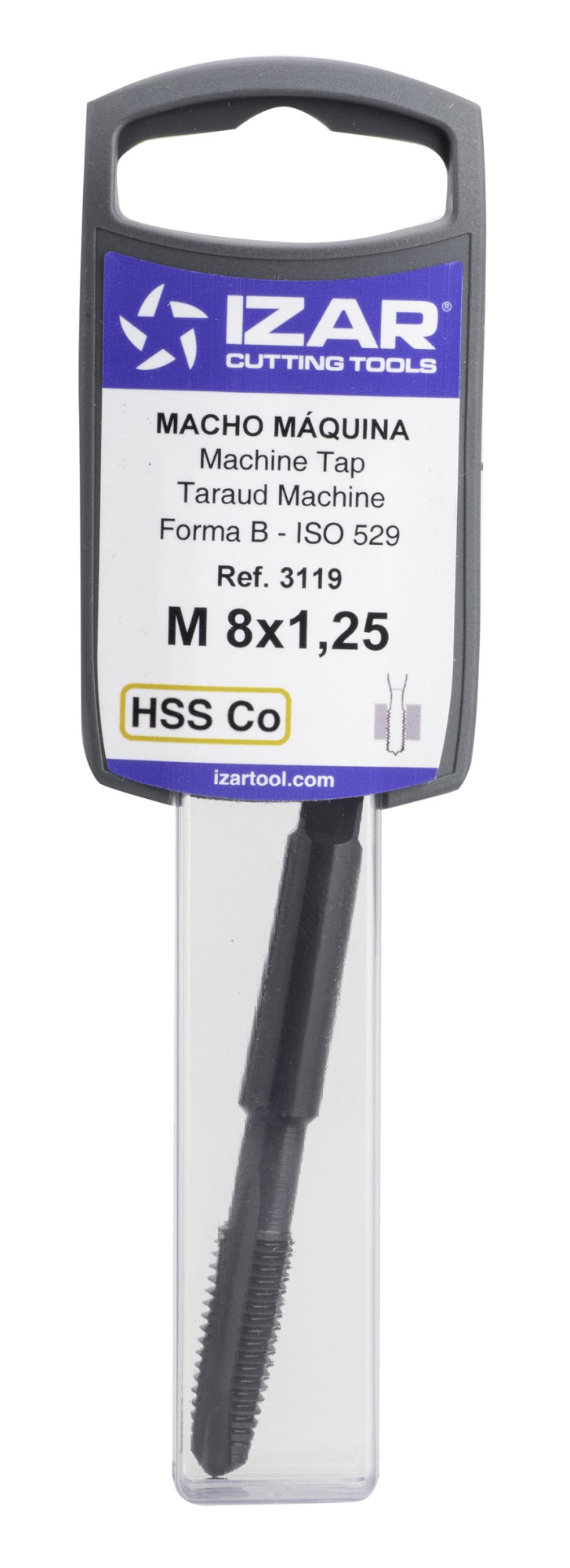 MACHO MAQUINA RECTO HSS Co ISO529 (M) - 3119 - 02,00X0,40