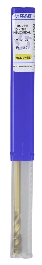 MACHO MAQUINA HELICOIDAL HSS-V+TIN (M/MF) LARGO ALTO RENDIMIENTO - 3147 - 04,00X0,70 - TIN