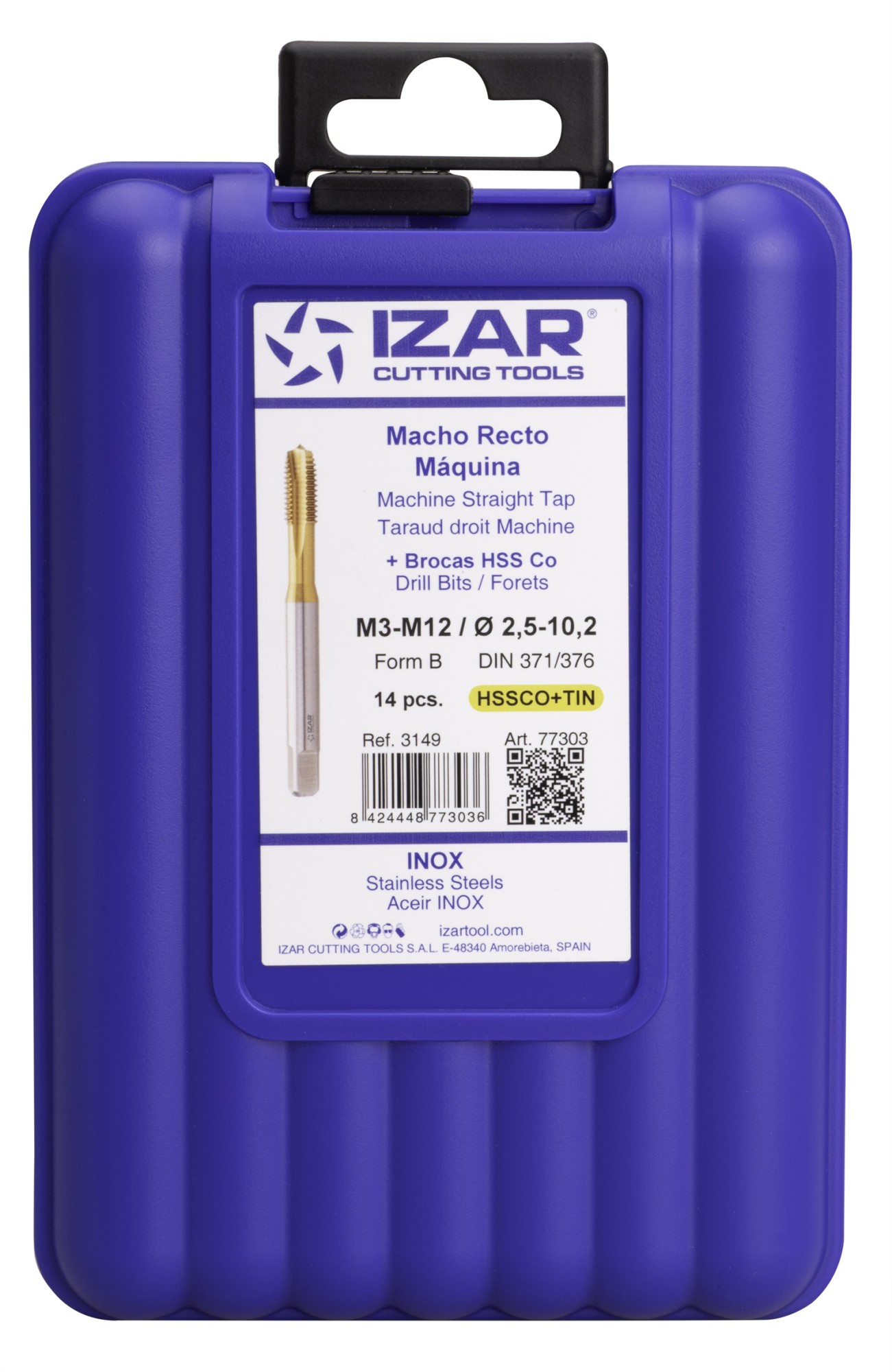 MACHO MAQUINA RECTO HSS Co DIN371 (M) INOX - 3149 - SET + 1016 HSS Co - TIN