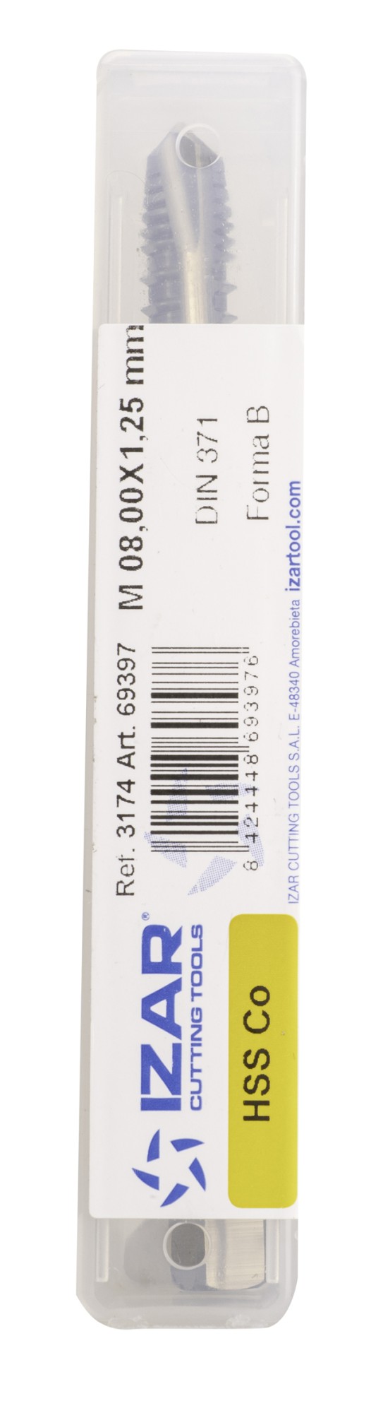 MACHO MAQUINA RECTO HSS Co DIN371 (M) DENTADO-ALTERNO - 3174 - 03,00X0,50