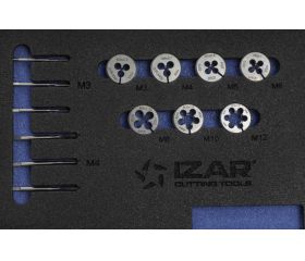 JUEGO MACHOS-COJINETES MANO - 3406 - M3-M12 + COMBI (MOD. 0) 33 pcs. ISO 529