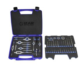 JUEGO MACHOS-COJINETES MANO - 3406 - M3-M12 + COMBI (MOD. 2) 45 pcs.