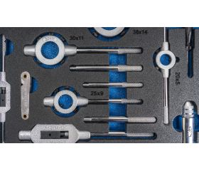 JUEGO MACHOS-COJINETES MANO - 3406 - M3-M12 + COMBI (MOD. 2) 45 pcs.