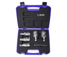 FRESA HUECA HSS-XT MAQUINA ELECTROMAGNETICA UNIVERSAL - 4060 - SET AZUL 24-26-28-30-32 mm