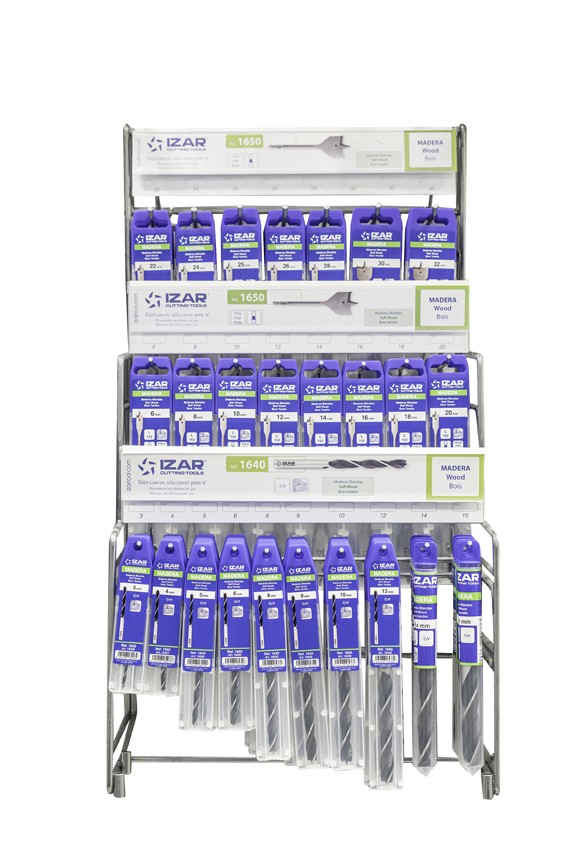 DISPLAYS Y PRESENTACIONES - 4995 - DISP. 10 - BROCAS MADERA PALA Y 3 PUNTAS