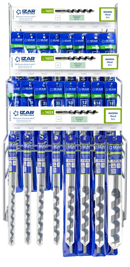 DISPLAYS Y PRESENTACIONES - 4995 - DISP. 11 - BROCA MADERA ESPIRAL TORNILLO EN LA PUNTA