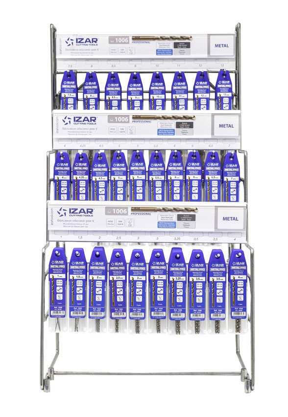 DISPLAYS Y PRESENTACIONES - 4995 - DISP. 13 - BROCA MANGO CILINDRICO COBALTO (DIN 338 N)