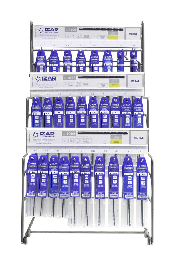 DISPLAYS Y PRESENTACIONES - 4995 - DISP. 15 - BROCA MANGO CILINDRICO HSS LARGA (DIN 340 N)