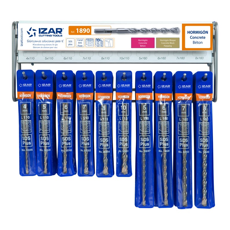 DISPLAYS Y PRESENTACIONES - 4995 - DISP. 25 - BROCA-MARTILLO SDS PLUS (4x110-8x160 mm)