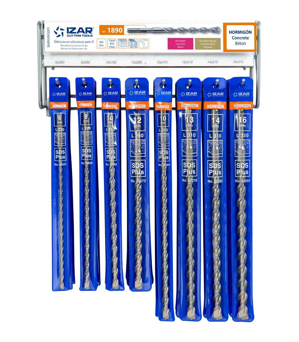 DISPLAYS Y PRESENTACIONES - 4995 - DISP. 28 - BROCA-MARTILLO SDS PLUS (6x260-16x310 mm)