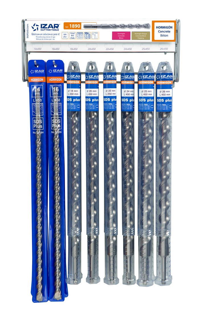DISPLAYS Y PRESENTACIONES - 4995 - DISP. 30 - BROCA-MARTILLO SDS PLUS (14-26x450 mm)