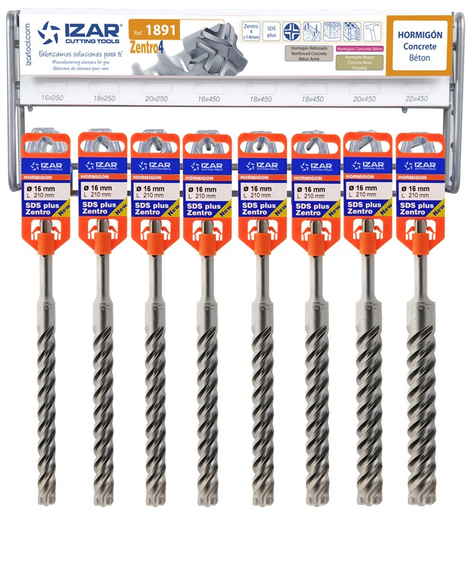 DISPLAYS Y PRESENTACIONES - 4995 - DISP. 31 - BROCA-MARTILLO SDS-PLUS 4 PUNTAS