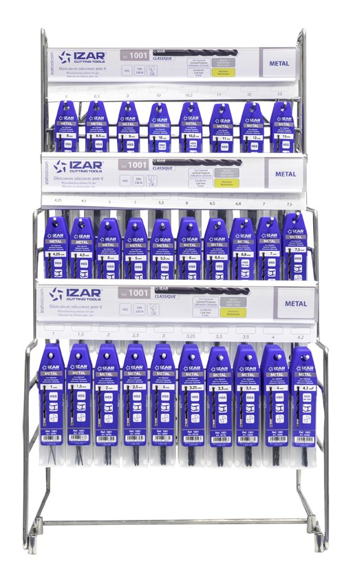 DISPLAYS Y PRESENTACIONES - 4995 - DISP. 46 - BROCA MANGO CILINDRICO HSS (DIN 338 N) + PREVIOS ROSCADO