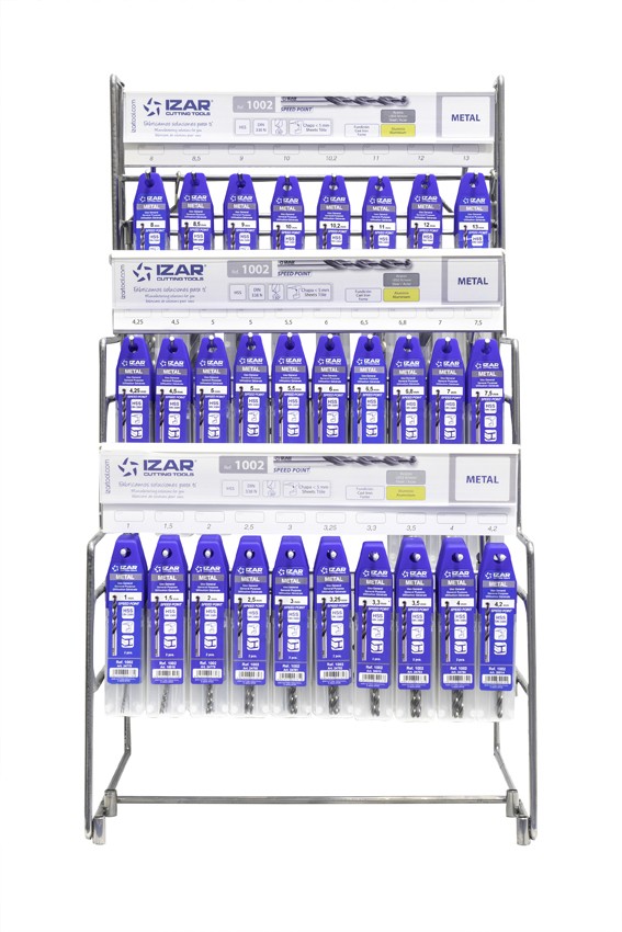 DISPLAYS Y PRESENTACIONES - 4995 - DISP. 47 - BROCA MANGO CILINDRICO HSS SPEED POINT (DIN 338 N) + PREVIOS ROSCADO