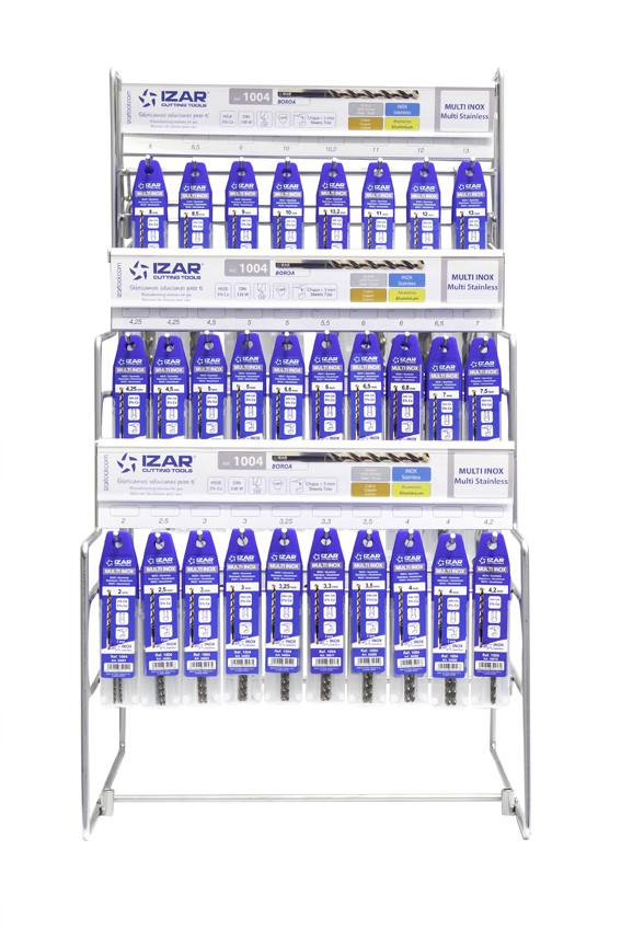 DISPLAYS Y PRESENTACIONES - 4995 - DISP. 50 - BROCA UNIVERSAL COBALTO MULTI INOX (DIN 338 W) + PREVIOS ROSCADO