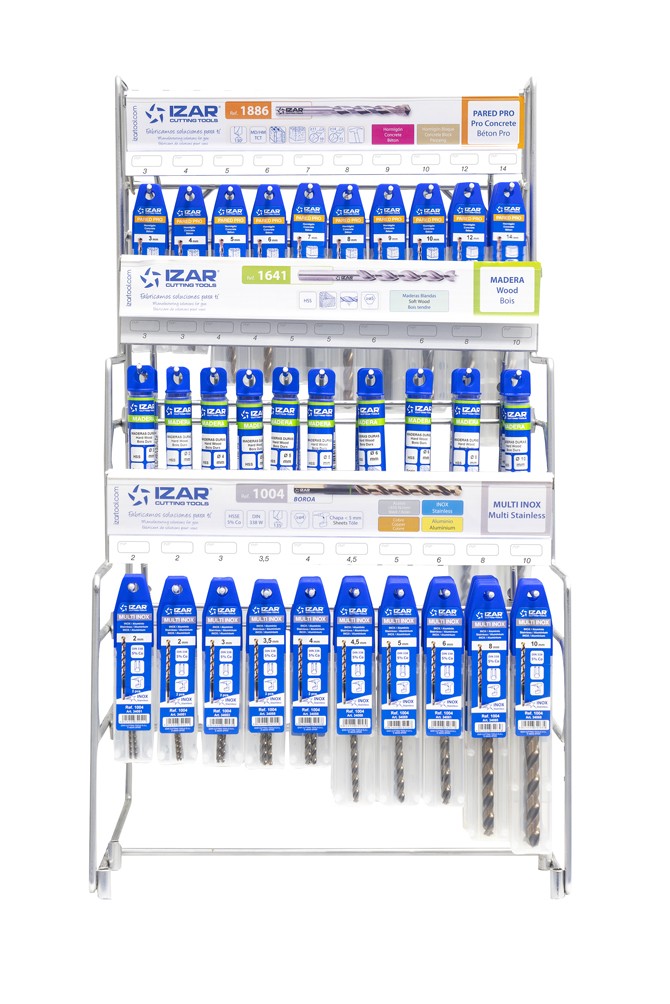 DISPLAYS Y PRESENTACIONES - 4995 - DISP. 52 - BROCAS PARED PRO, MADERA PRO, MULTI INOX