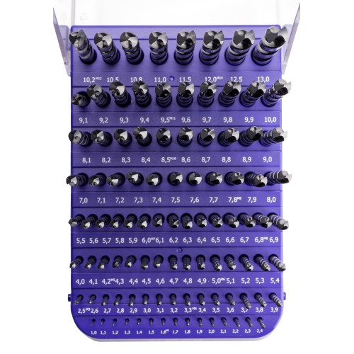 MINI-CABINET BROCAS DIN338N 99-UDS. - 1404 - 1-10X0,10 + PREVIOS ROSCADO ≤ 13 mm HSS (1010)