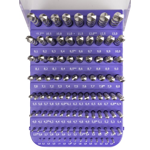 MINI-CABINET BROCAS DIN338N 99-UDS. - 1404 - 1-10X0,10 + PREVIOS ROSCADO ≤ 13 mm HSS SPLIT POINT (1013)