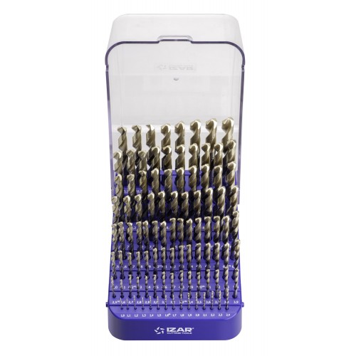 MINI-CABINET BROCAS DIN338N 99-UDS. - 1404 - 1-10X0,10 + PREVIOS ROSCADO ≤ 13 mm ZIRKON (1015) - PUNTA ZIRKONIO