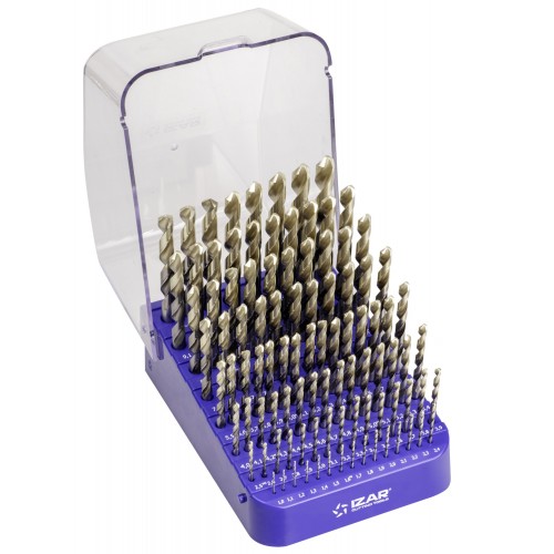 MINI-CABINET BROCAS DIN338N 99-UDS. - 1404 - 1-10X0,10 + PREVIOS ROSCADO ≤ 13 mm ZIRKON (1015) - PUNTA ZIRKONIO