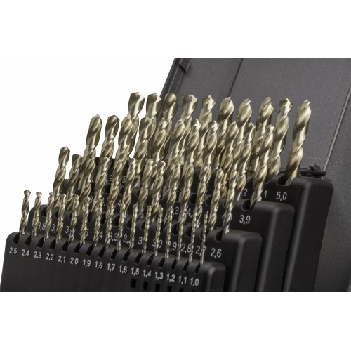 JUEGO BROCAS DIN338N 50-UDS. - 1405 - 1-5,9X0,10 ZIRKON (1015) - PUNTA ZIRKONIO