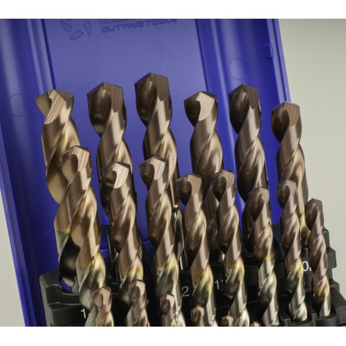 JUEGO BROCAS DIN338 25-UDS. - 1456 - 1-13X0,50 HSSE+BORDEAUX (1029) - POINTE BORDEAUX