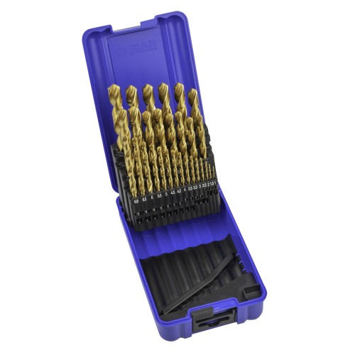 JUEGO BROCAS DIN338 29-UDS. - 1459 - 1-13X0,50 + PREVIOS ROSCADO HSS+TIN (1010) - TIN