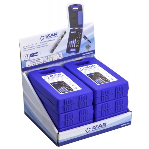 SET MIXTO  - 1461 - EXPO BOX-PALLET 6 SETS BROCAS HEXAGONALES METAL + PUNTAS ATORNILLAR 17 PCS