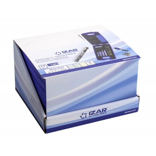 SET MIXTO  - 1461 - EXPO BOX-PALLET 6 SETS BROCAS HEXAGONALES METAL + PUNTAS ATORNILLAR 17 PCS