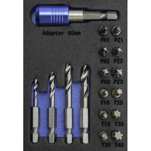 SET MIXTO  - 1461 - SET MIXTO BROCAS HEXAGONALES METAL + PUNTAS ATORNILLAR 17 PCS