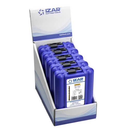 JUEGO BROCAS DIN338 19-UDS. - 1466 - EXPO BOX PALLET 5 SETS 1-10X0,50 HSS Co (1016)