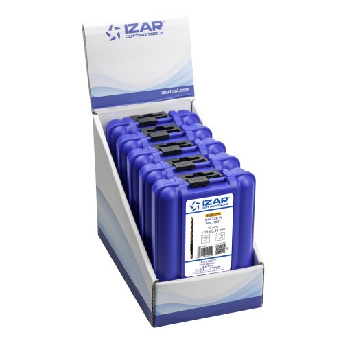 JUEGO BROCAS DIN338 19-UDS. - 1466 - EXPO BOX PALLET 5 SETS 1-10X0,50 MULTI-INOX (1021)
