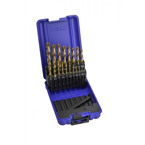 JUEGO BROCAS DIN338 19-UDS. - 1466 - 1-10X0,50 HSS+TIN (1010) - TIN