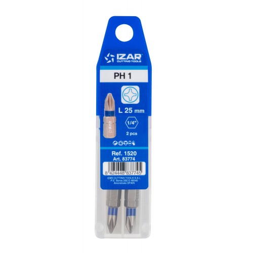 PUNTA ATORNILLAR DIN3126 STANDARD - 1520 - PH 1 - L25 - (pack 2 pcs.  -  EUR/pack)