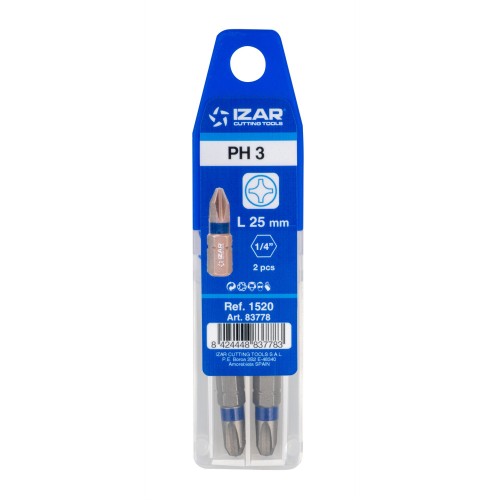 PUNTA ATORNILLAR DIN3126 STANDARD - 1520 - PH 3 - L25 - (pack 2 pcs.  -  EUR/pack)