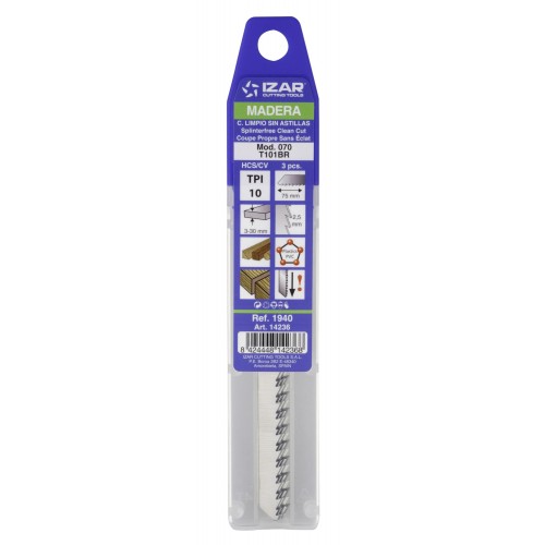 SIERRA CALAR MADERA AMARRE T - 1940 - MOD. 070 (T101BR) - (pack 3 uds.  -  EUR/pack)