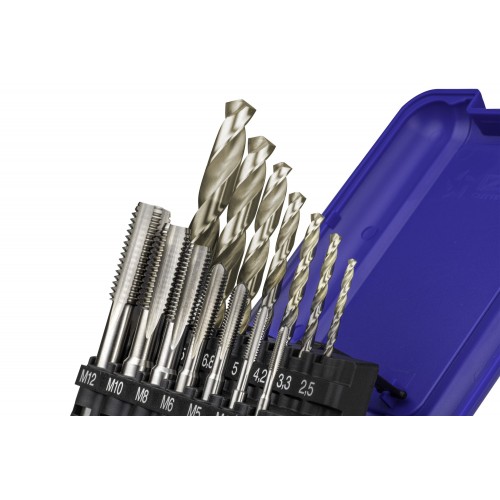 MACHO MANO RECTO HSS ISO 529 (M) - 3039 - SET + BROCA 1015 ZIRKON