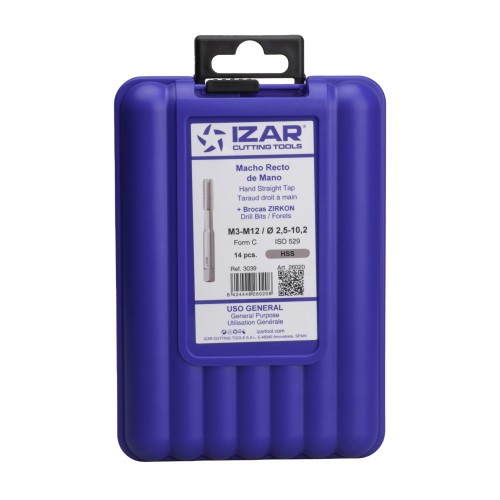 MACHO MANO RECTO HSS ISO 529 (M) - 3039 - SET + BROCA 1015 ZIRKON