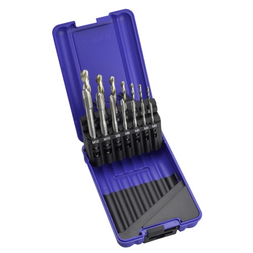 MACHO MAQUINA RECTO HSS Co DIN371 (M) GUN - 3100 - SET+BROCA ZIRKON