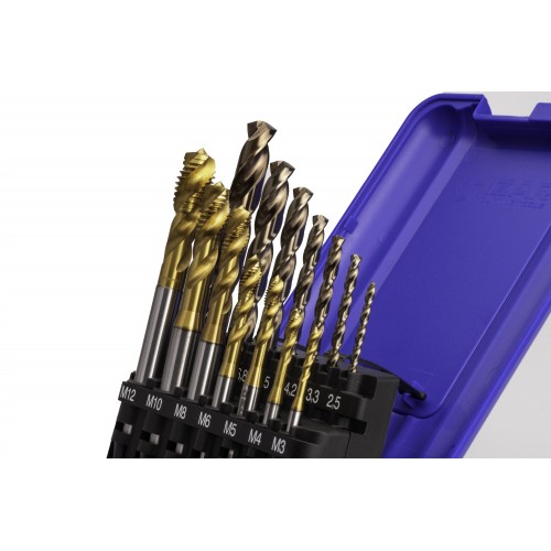 MACHO MAQUINA HELICOIDAL HSS Co DIN371 (M) INOX - 3159 - SET + 1016 HSS Co - TIN