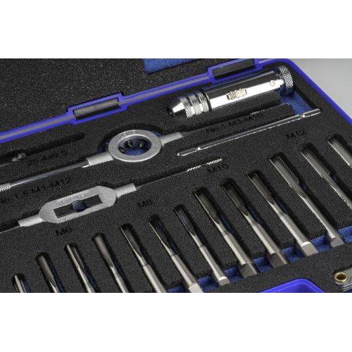 JUEGO MACHOS-COJINETES MANO - 3406 - M3-M12 + COMBI (MOD. 0) 33 pcs. ISO 529
