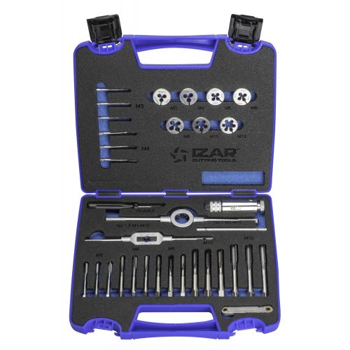 JUEGO MACHOS-COJINETES MANO - 3406 - M3-M12 + COMBI (MOD. 0) 33 pcs. ISO 529