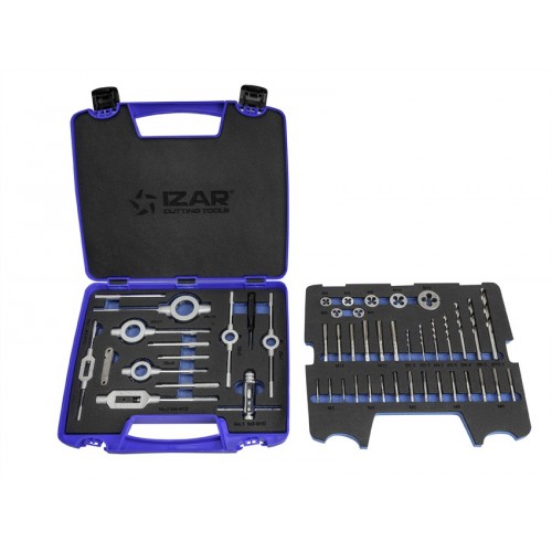 JUEGO MACHOS-COJINETES MANO - 3406 - M3-M12 + COMBI (MOD. 2) 45 pcs.