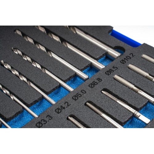 JUEGO MACHOS-COJINETES MANO - 3406 - M3-M12 + COMBI (MOD. 2) 45 pcs.