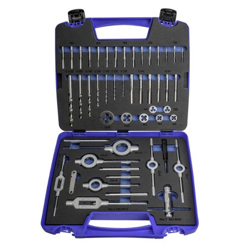 JUEGO MACHOS-COJINETES MANO - 3406 - M3-M12 + COMBI (MOD. 2) 45 pcs.