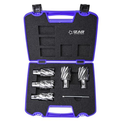 FRESA HUECA HSS-XT MAQUINA ELECTROMAGNETICA UNIVERSAL - 4060 - SET AZUL 24-26-28-30-32 mm