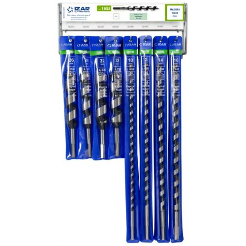 DISPLAYS Y PRESENTACIONES - 4995 - DISP. 39 - BROCA MADERA ESPIRAL TORNILLO EN LA PUNTA (26x230-16x460 mm)