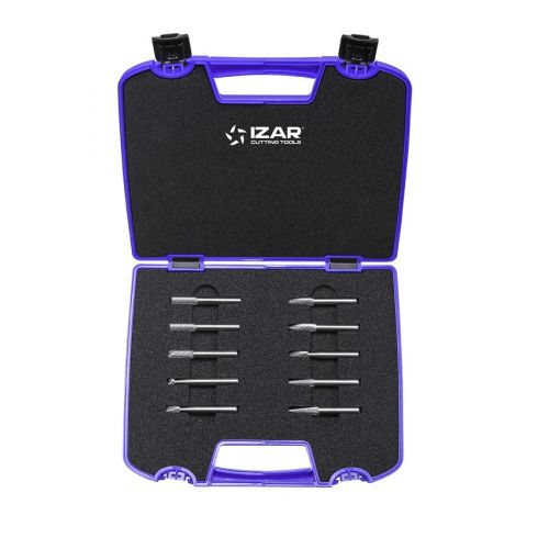 JUEGO FRESAS ROTATIVAS METAL DURO - 9200 - SET 10 PCS. 6x6 mm DENT. 6 (Ref. 9260-50-51-54-55-57-58-66-67-68)